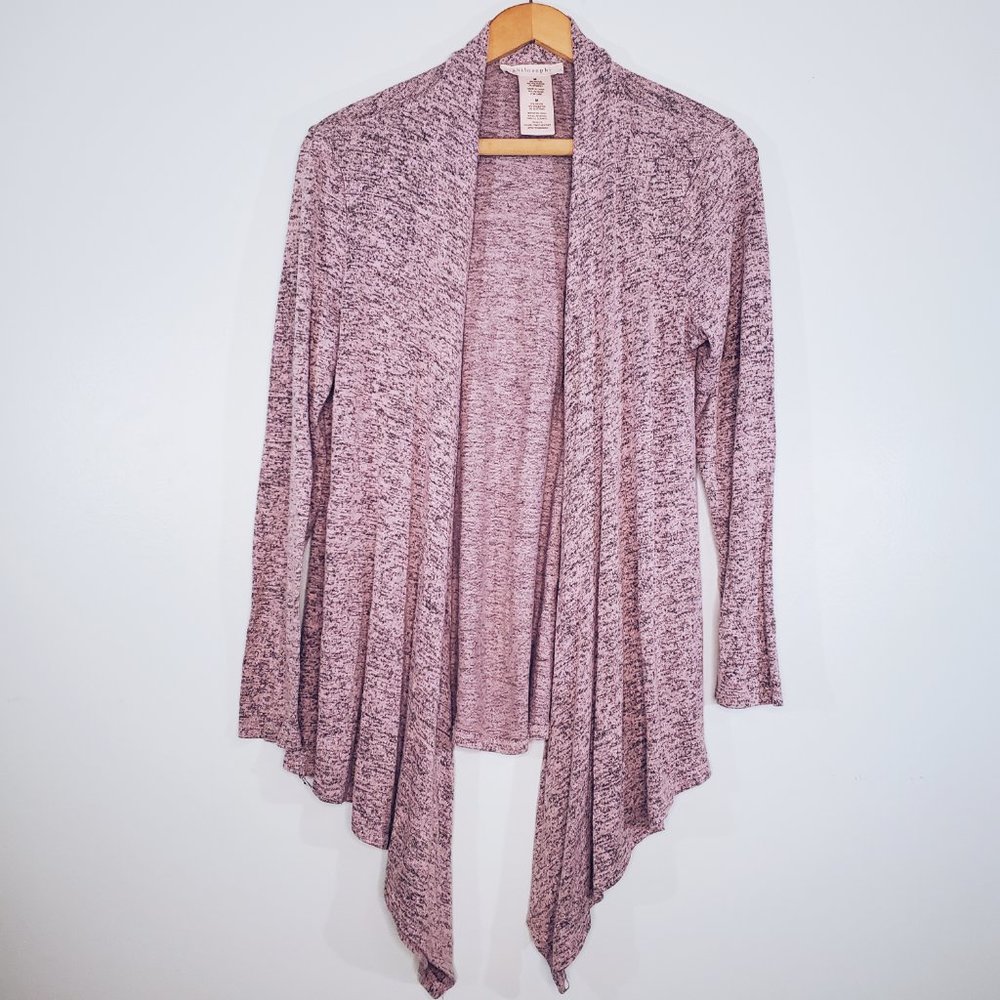 Philosophy Lavender Black Marbled Asymmetrical Cardigan M - Picture 3 of 10